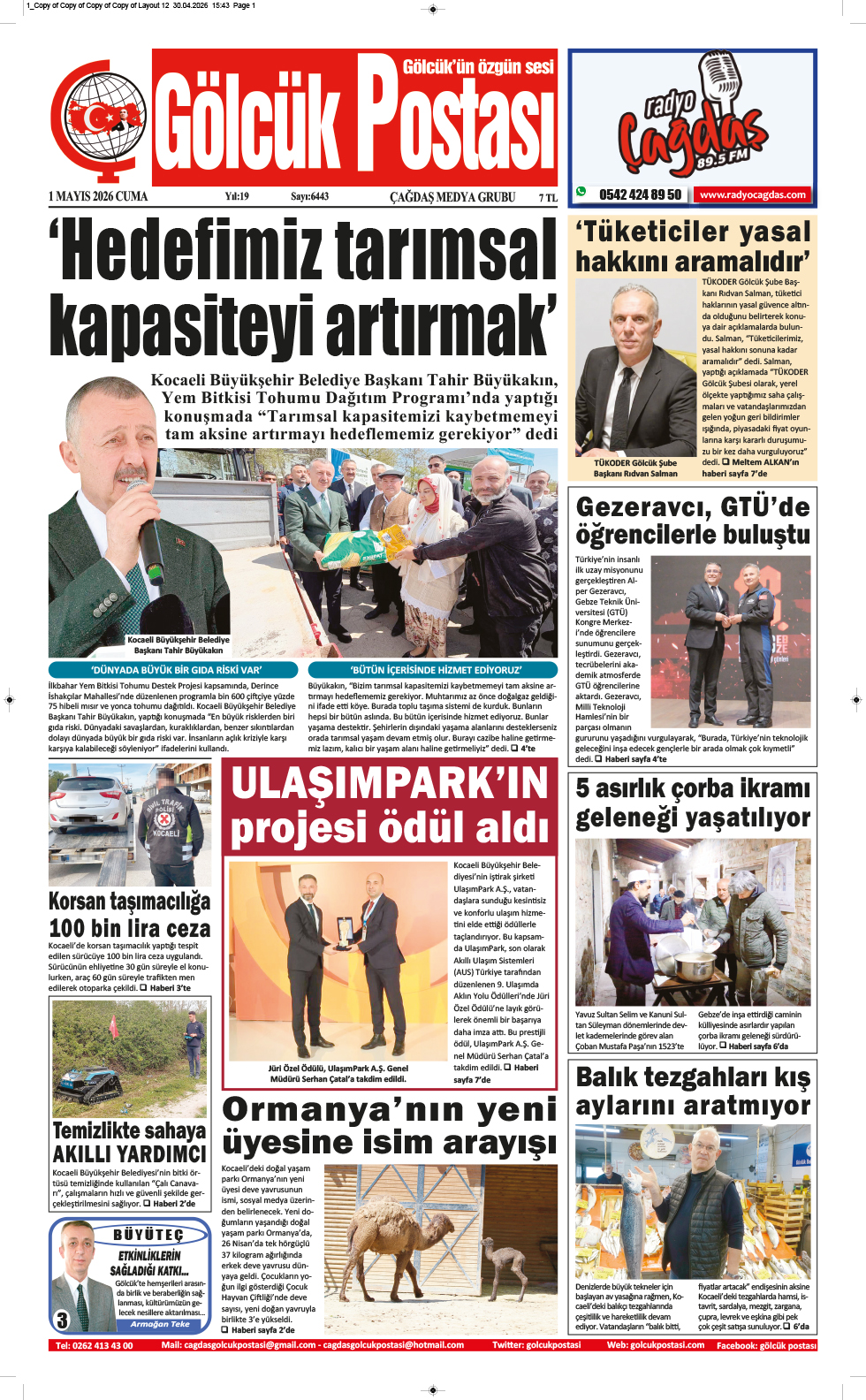 Gölcük Postası Gazetesi 1. sayı