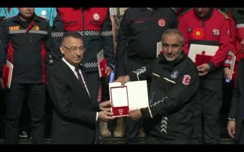 Kocaeli İtfaiyesi’ne Devlet Üstün Fedakârlık Madalyası