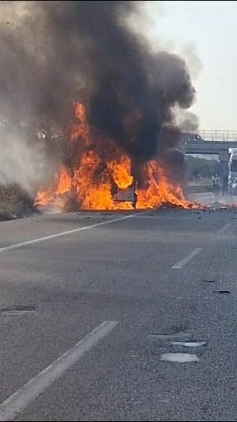 TEM’de tır alev alev yandı