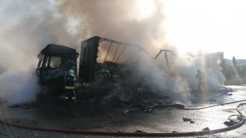 TEM’de tır alev alev yandı