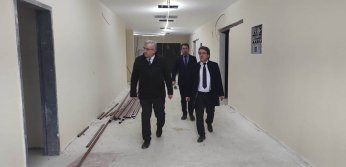 Pehlevan, hastane inşaatını inceledi
