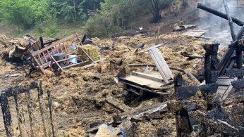 Ahırda çıkan yangında 4 büyükbaş telef oldu