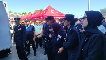 Şehit polis için Emniyet Müdürlüğü’nde tören