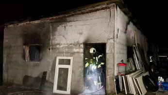 Mermerit tezgah atölyesinde korkutan yangın