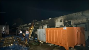 Mermerit tezgah atölyesinde korkutan yangın