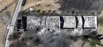 Yangından zarar gören alanlar havadan görüntülendi