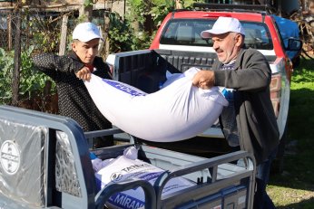 Yangın mağduru üreticilere destek