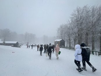 Kuzuyayla’da muhteşem kar manzarası
