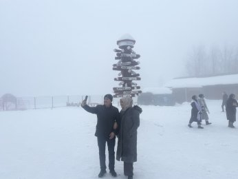 Kuzuyayla’da kar ve bayram sevinci