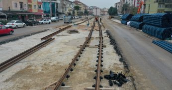 Yeni tramvay hattında hummalı çalışma