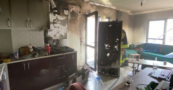 Ocakta unutulan yemek yangına sebep oldu