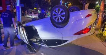 Kontrolden çıkan otomobil takla attı: 3 yaralı