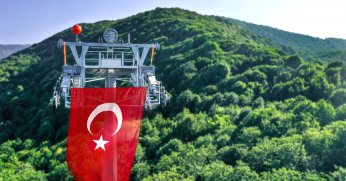 Teleferikte direklerin dikimi tamamlandı