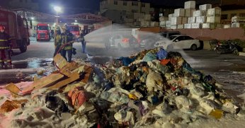 Çöp kamyonundan patlama sesleri geldi