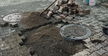 Gölcük’ün sokaklarında üst yapı çalışmaları