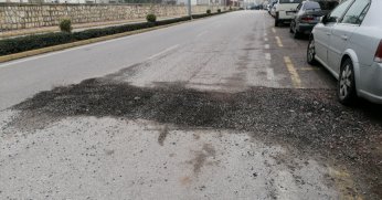 Bozulan yola bakım gerekli