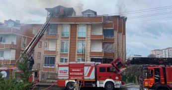 Dubleks daire alev alev yandı