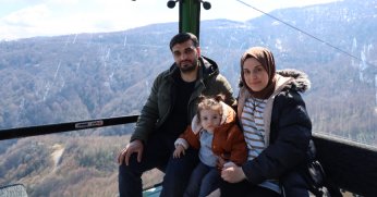 Teleferiğin ilk yolcusu Mila