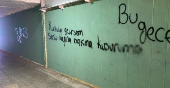 Altgeçit duvarları yeniden kirletildi