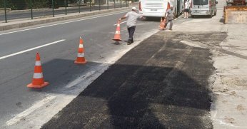 Halıdere’de yol kenarı bakımı tamamlandı