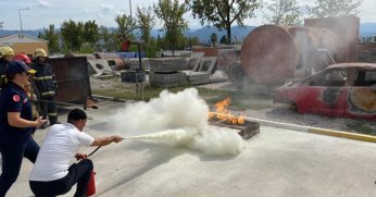 Site yönetimine itfaiyeden eğitim