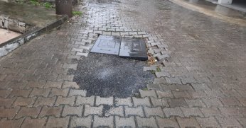 Yoldaki çökme problemi korkuttu