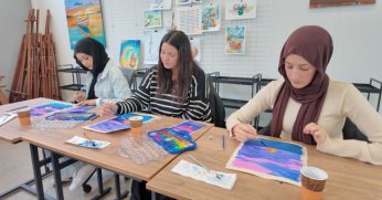 Öğrenciler, resimlerle yeteneklerini keşfetti