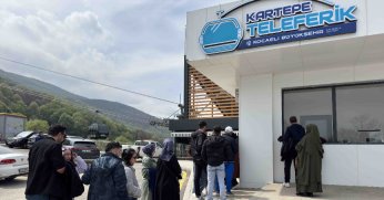 Teleferiğe bayram tatilinde yoğun ilgi