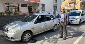 Muhtarın otomobiline saldırı