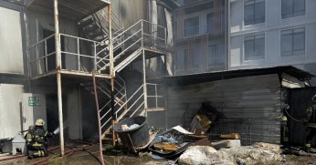 Şantiye deposunda korkutan yangın