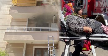 Apartmanda yangın: Yaşlı kadın fenalık geçirdi