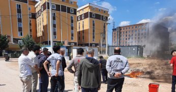 İtfaiyeden yurt personeline eğitim