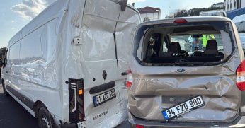 D-100’de zincirleme kaza: 1 yaralı