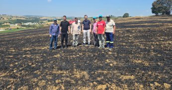 Yangında zarar gören çiftçilere destek
