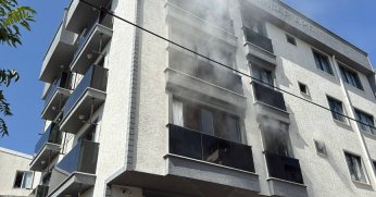 Yangın çıkan dairede patlama