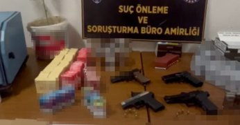 Kaçak tütün operasyonu: Silahlar ele geçirildi