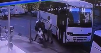 Trafik magandası kuryeye dehşeti yaşattı