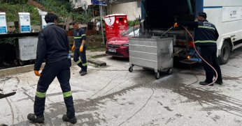 Konteynerlerde temizlik çalışması