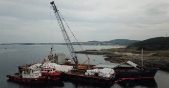 Karaya oturan gemi kurtarıldı