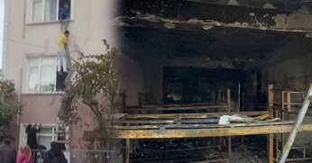 30 işçinin kaldığı pansiyonu ateşe verdi