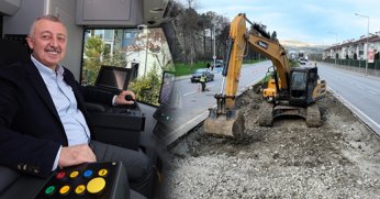 Kartepe tramvayında ilk kepçe vuruldu