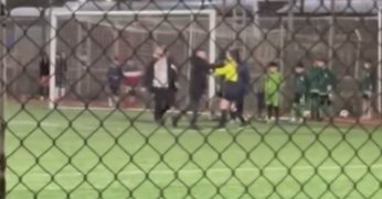 Çocukların maçında kadın hakeme şiddet