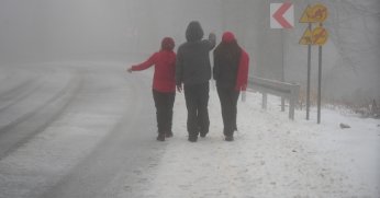 Samanlı Dağları’nın zirvesi beyaza büründü