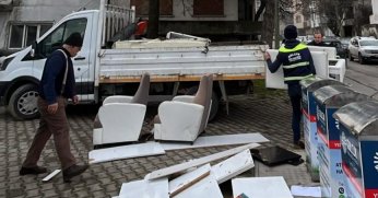 Kaba atık toplama çalışmaları sürüyor