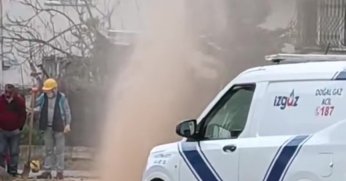 Delinen doğalgaz borusu mahalleliyi korkuttu