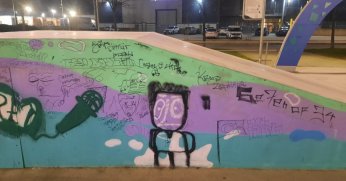 Skateparkta tepki çeken görüntü