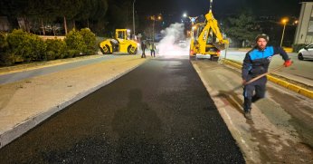 Asfalt mesaisi gece de sürüyor