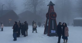 Kuzuyayla’da kar ve bayram sevinci