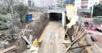 Ulaşlı alt geçidinde yoğun çalışma