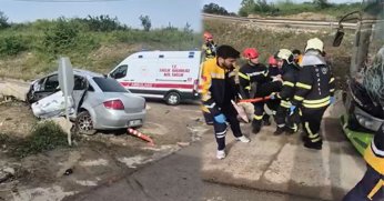 Otomobille otobüs çarpıştı: 3 yaralı